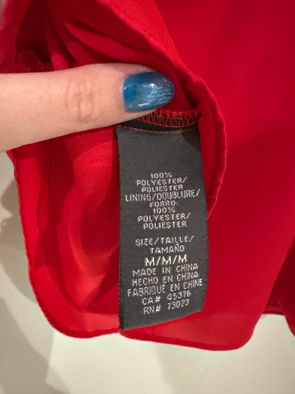 Flowy Red Ruffle Sleeve Women's Top - Picture 5 of 6